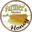 Farmers Market Honey Novelty Metal Circular Sign 12" (C)