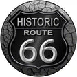 Historic Route 66 Novelty Metal Circular Sign 12" (C)