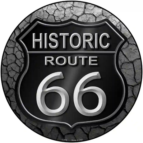 Historic Route 66 Novelty Metal Circular Sign 12" (C)