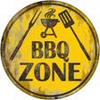 BBQ Zone Novelty Metal Circular Sign 12" (C)