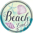 Beach Zone Novelty Metal Circular Sign 12" (C)