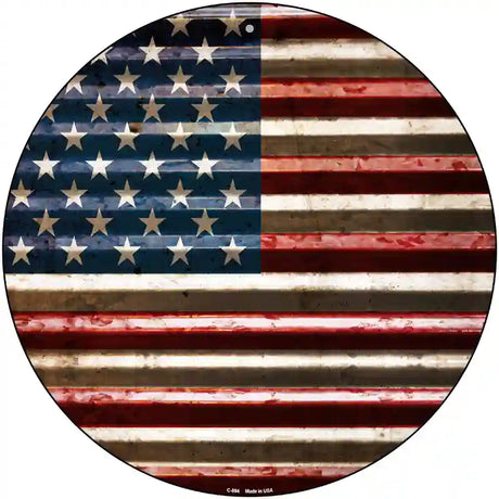 American Flag Novelty Circular Sign 12" (C)