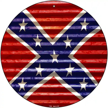 Confederate Flag Novelty Circular Sign 12" (C)