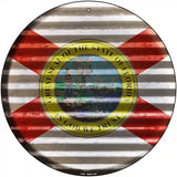 Florida Flag Corrugated Effect Novelty Circular Sign 12" (C)