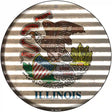 Illinois Flag Corrugated Effect Novelty Circular Sign 12" (C)