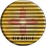 New Mexico Flag Corrugated Effect Novelty Circular Sign 12" (C)