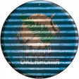 Oklahoma Flag Corrugated Effect Novelty Circular Sign 12" (C)