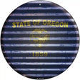 Oregon Flag Corrugated Effect Novelty Circular Sign 12" (C)