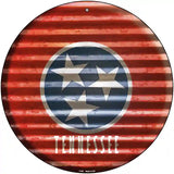 Tennessee Flag Corrugated Effect Novelty Circular Sign 12" (C)