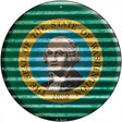 Washington Flag Corrugated Effect Novelty Circular Sign 12" (C)