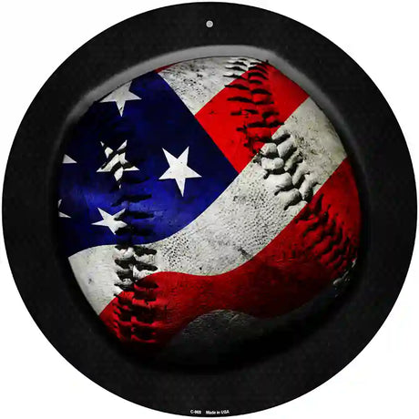 American Baseball Novelty Metal Circular Sign 12" (C)