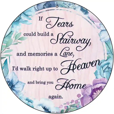 Bring You Home Again Novelty Metal Circular Sign 12" (C)