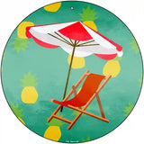 Chair and Umbrella Novelty Metal Circular Sign 12" (C)