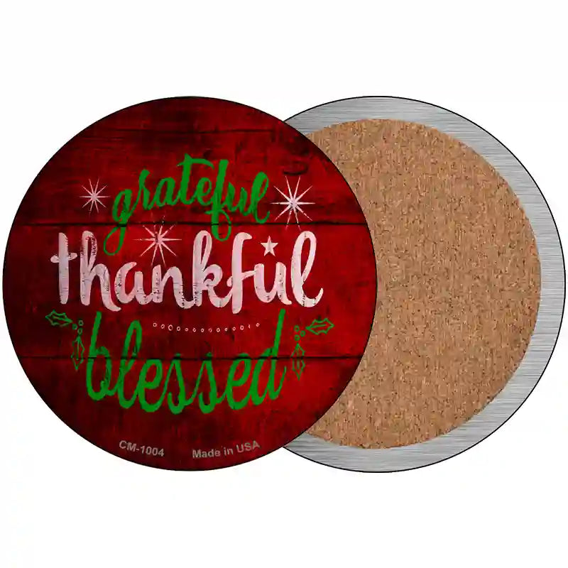 Grateful and Blessed Novelty Metal Circular Sign 3.5" (CC)