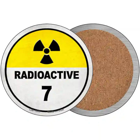 Radioactive 7 Novelty Metal Circular Sign 3.5" (CC)