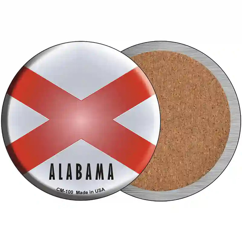 Alabama State Flag Metal Circular Sign 3.5" (CC)