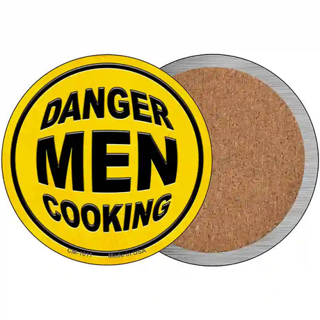 Danger Men Cooking Novelty Metal Circular Sign 3.5" (CC)