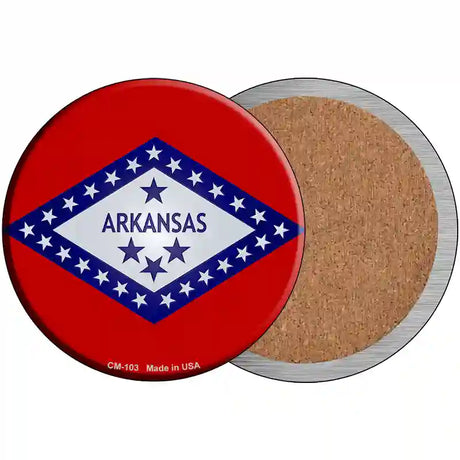 Arkansas State Flag Metal Circular Sign 3.5" (CC)