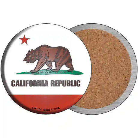 California State Flag Metal Circular Sign 3.5" (CC)