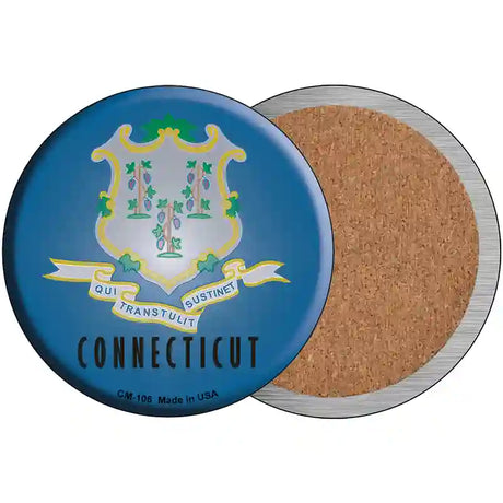 Connecticut State Flag Metal Circular Sign 3.5" (CC)