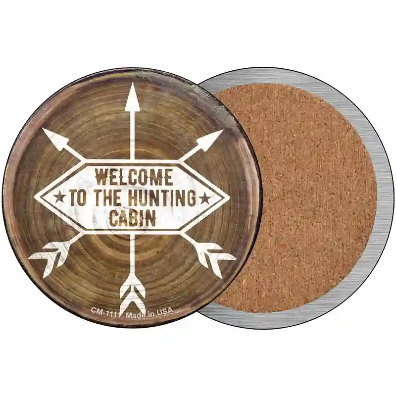 Welcome to the Hunting Cabin Novelty Metal Circle Sign 3.5" (CC)