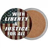 With Liberty and Justice Novelty Metal Circular Sign 3.5" (CC)