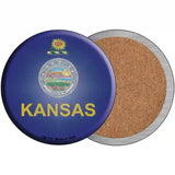 Kansas State Flag Metal Circular Sign 3.5" (CC)