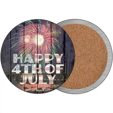 Happy 4th of July Novelty Metal Circular Sign 3.5" (CC)