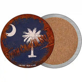 South Carolina Rusty Stamped Novelty Metal Circular Sign 3.5" (CC)