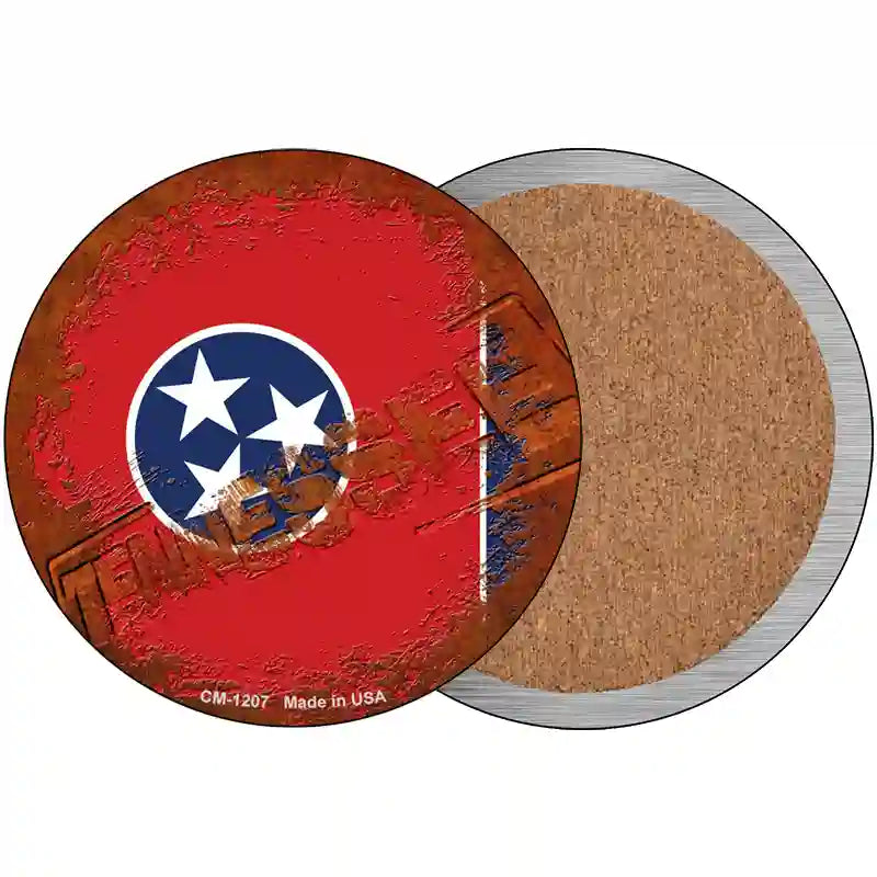 Tennessee Rusty Stamped Novelty Metal Circular Sign 3.5" (CC)