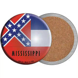 Mississippi State Flag Metal Circular Sign 3.5" (CC)