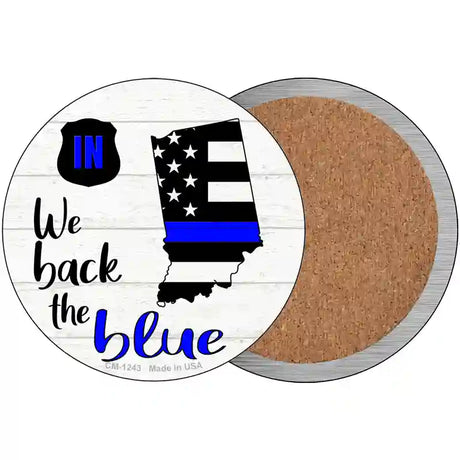 Indiana Back The Blue Novelty Circular Sign 3.5" (CC)