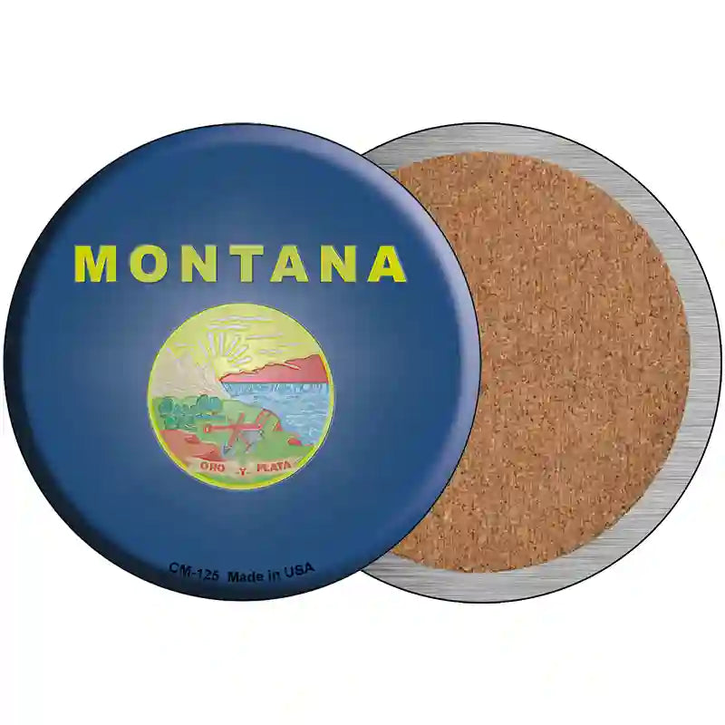 Montana State Flag Metal Circular Sign 3.5" (CC)