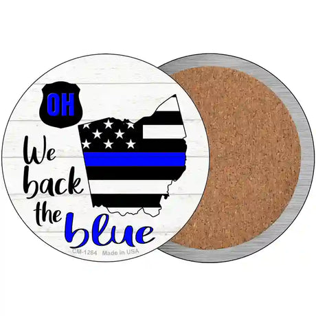 Ohio Back The Blue Novelty Circular Sign 3.5" (CC)