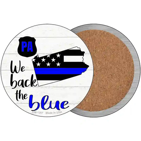 Pennsylvania Back The Blue Novelty Circular Sign 3.5" (CC)