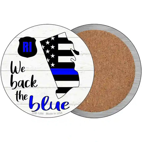 Rhode Island Back The Blue Novelty Circular Sign 3.5" (CC)