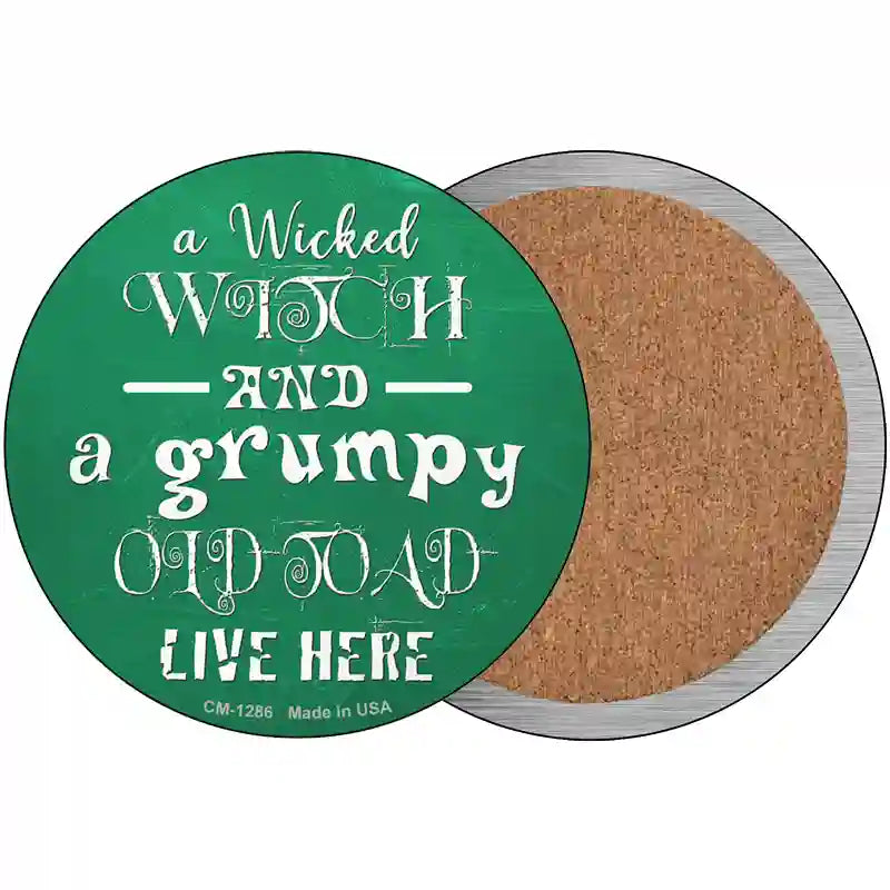 Wicked Witch and Grumpy Toad Novelty Circular Sign 3.5" (CC)