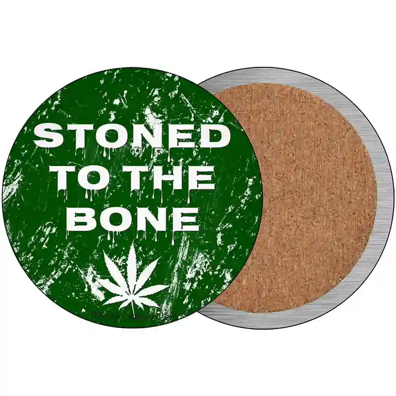 Stoned To The Bone Novelty Metal Circle 3.5" (CC)