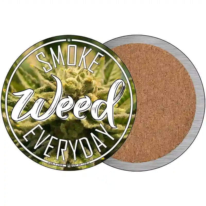 Smoke Weed Everyday Novelty Metal Circle 3.5" (CC)