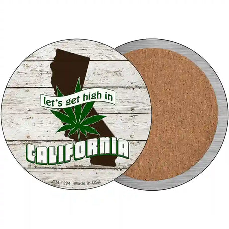 Lets Get High In California Novelty Metal Circle 3.5" (CC)