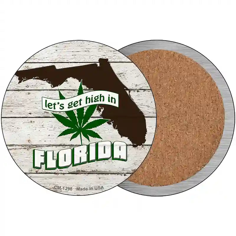 Lets Get High In Florida Novelty Metal Circle 3.5" (CC)