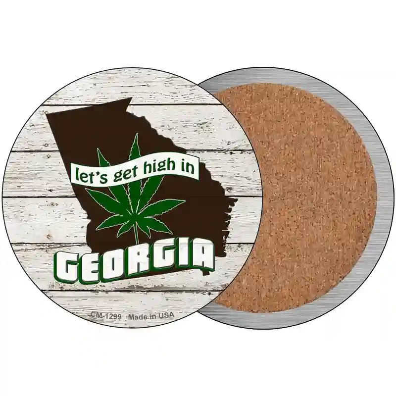 Lets Get High In Georgia Novelty Metal Circle 3.5" (CC)