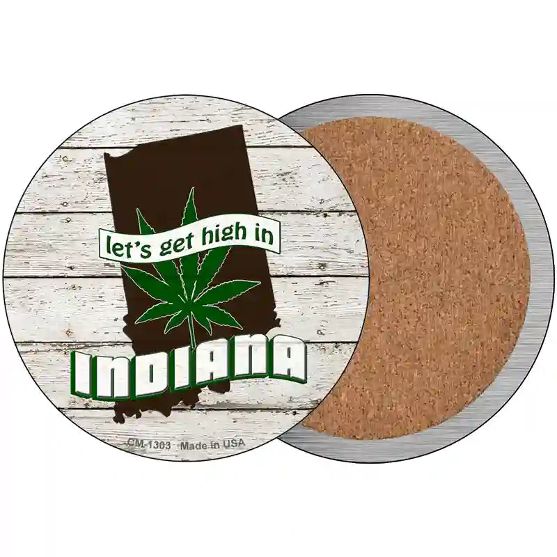 Lets Get High In Indiana Novelty Metal Circle 3.5" (CC)