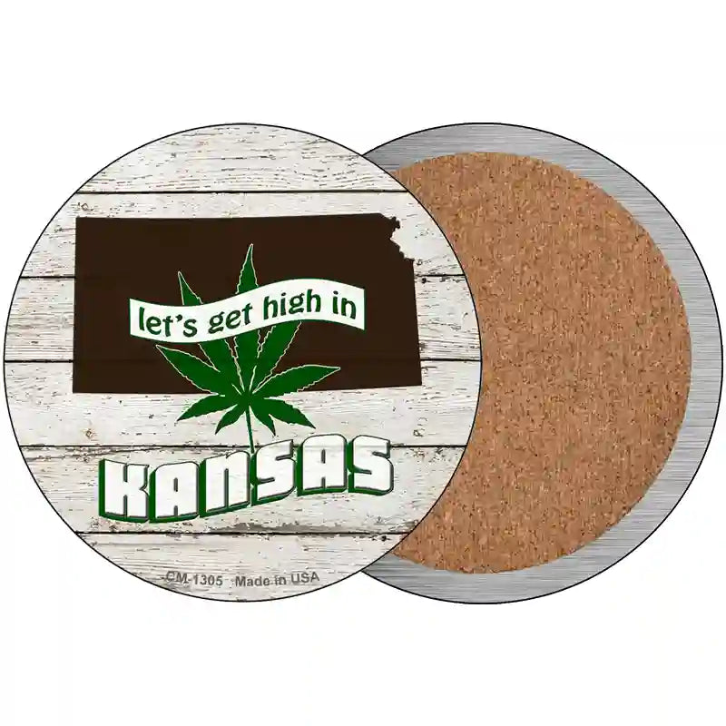 Lets Get High In Kansas Novelty Metal Circle 3.5" (CC)