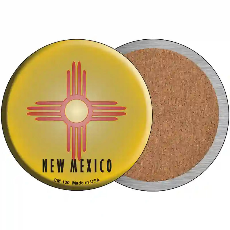 New Mexico State Flag Metal Circular Sign 3.5" (CC)