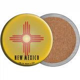 New Mexico State Flag Metal Circular Sign 3.5" (CC)