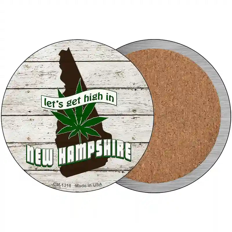 Lets Get High In New Hampshire Novelty Metal Circle 3.5" (CC)