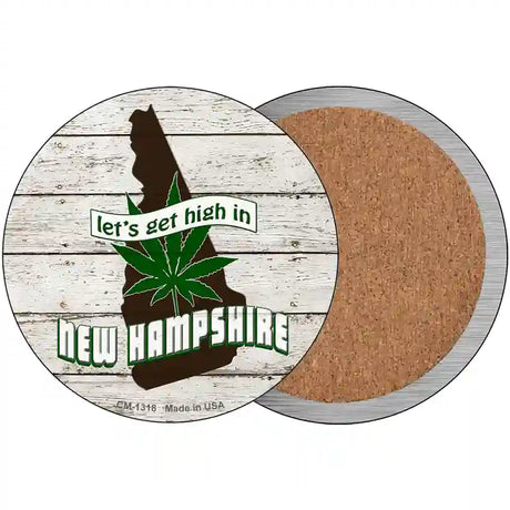 Lets Get High In New Hampshire Novelty Metal Circle 3.5" (CC)