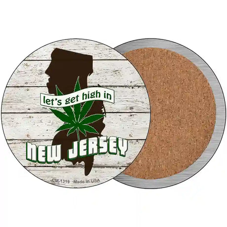 Lets Get High In New Jersey Novelty Metal Circle 3.5" (CC)