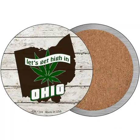 Lets Get High In Ohio Novelty Metal Circle 3.5" (CC)